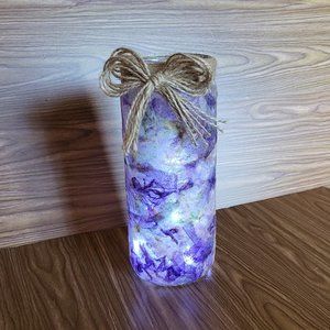 Purple decoupaged Jar